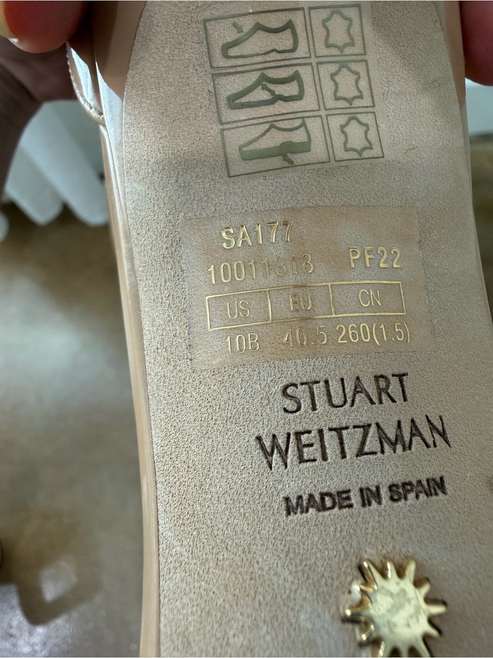 Stuart Weitzman Nudistcurve 100 Patent Leather Sandals Nude Women’s Size 10B - Picture 9 of 10